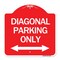 Signmission Diagonal Parking W/ Bidirectional Arrow, Red & White Aluminum Sign, 18" x 18", RW-1818-24191 A-DES-RW-1818-24191 - alternate 1